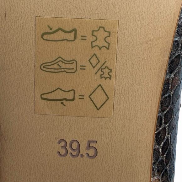 BCBGMAXAZRIA Lambo Furry Loafers Leather Heels Womens Sz 9 Brown Snakeskin - Picture 8 of 12